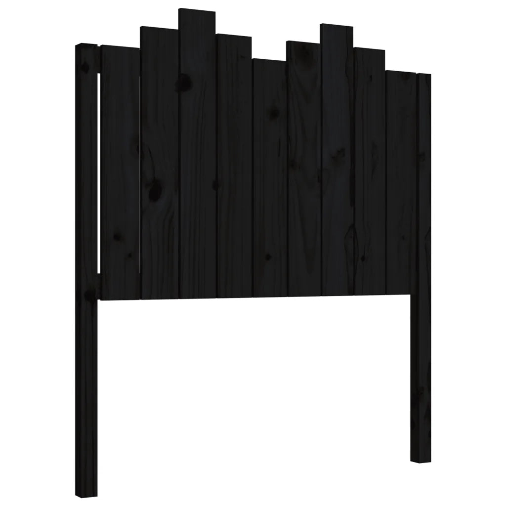 Testiera per Letto Nera 96x4x110 cm in Legno Massello di Pino 818454