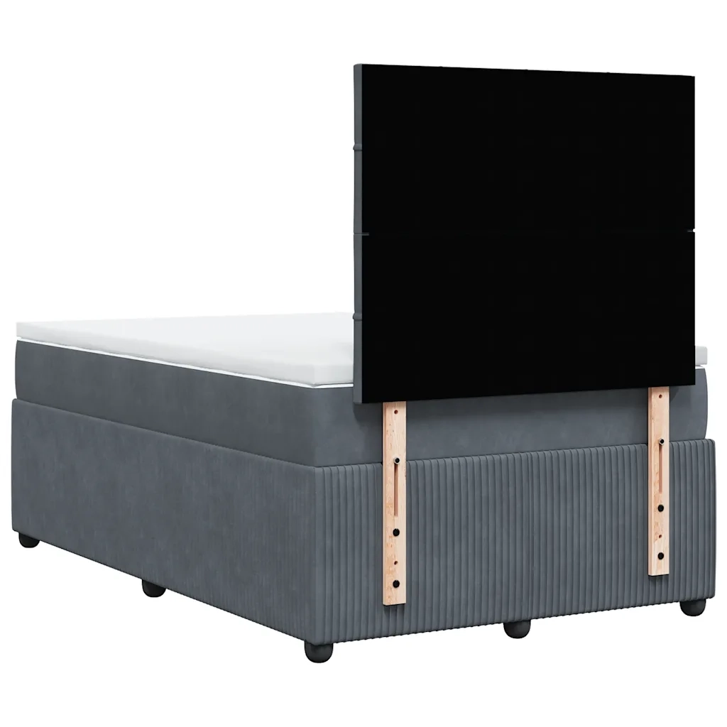 Giroletto a Molle con Materasso Grigio Scuro 120x190 cm Velluto 3294587