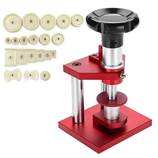 Strumento per lavorazione di vetro orologio - Kit di riparazione orologio - Pressa per cristallo orologio - Set di accessori orologio - M6 viti - Controllo completo