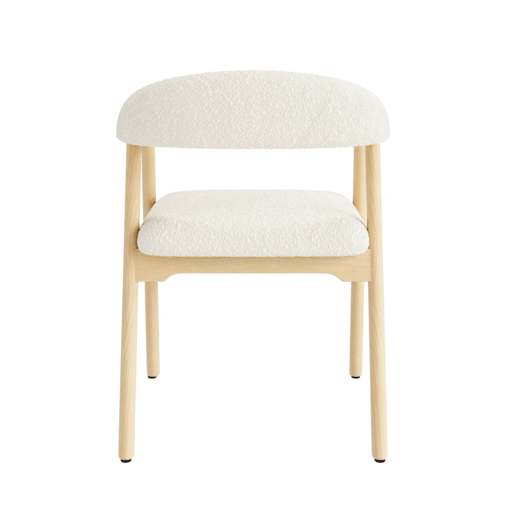 Set di 6 sedie da pranzo 60.5x57x79.5 cm con schienale ergonomico C e braccioli in legno naturale