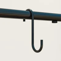 Portavaso per Piante a 3 Livelli, Supporto per Piante per Interni ed Esterni, con 3 Ganci, in Metallo, 75 x 25 x 137 cm, Nero
