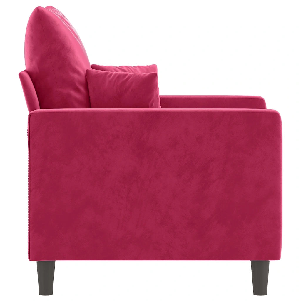 Poltrona Rosso Vino 60 cm Velluto 359287