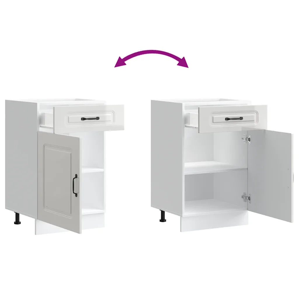Base da Cucina Kalmar Bianco Lucido in Legno Multistrato 853479