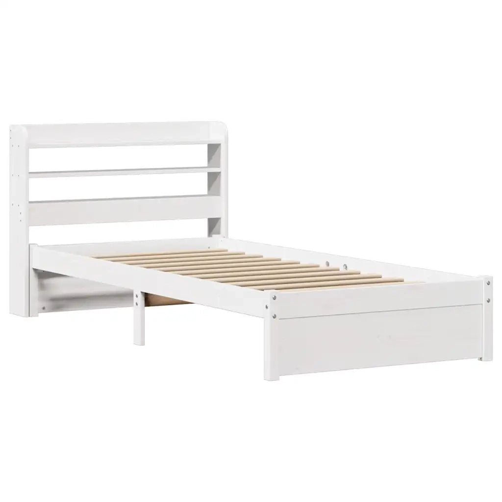 Giroletto con Testiera senza Materasso-Struttura Letto Bianco 90x190 cm 928150