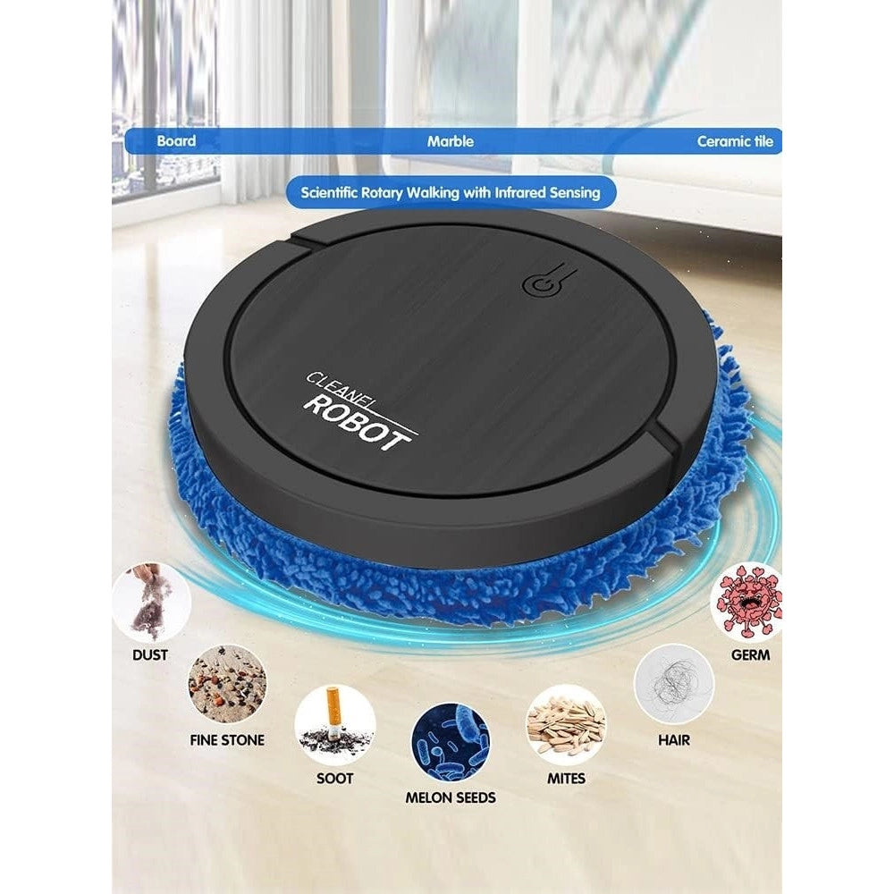 Trade Shop - Aspirapolvere Robotico Silenzioso Con Mocio Pulizia Peli Animali Impronte Sporche -