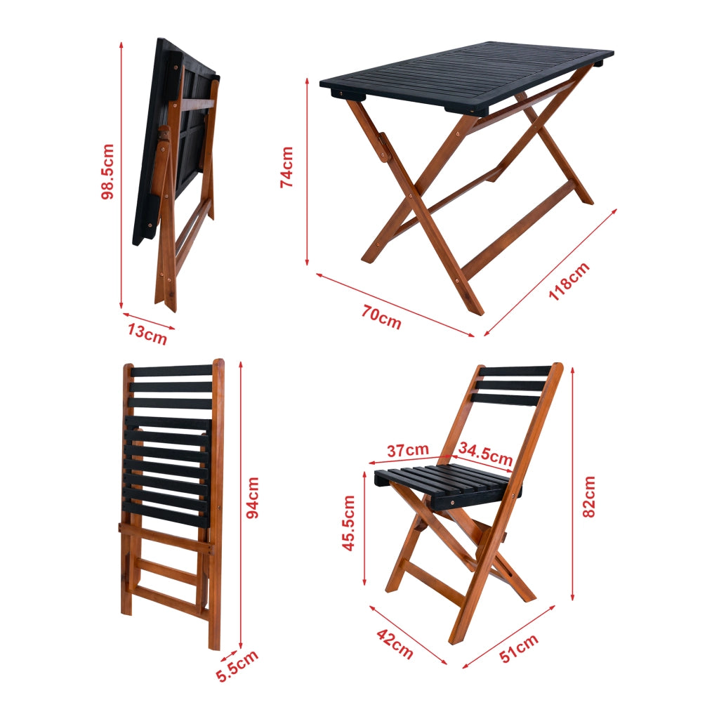 Set da Pranzo per Esterno Altamura in Legno di Acacia Certificato FSC® [en.casa]