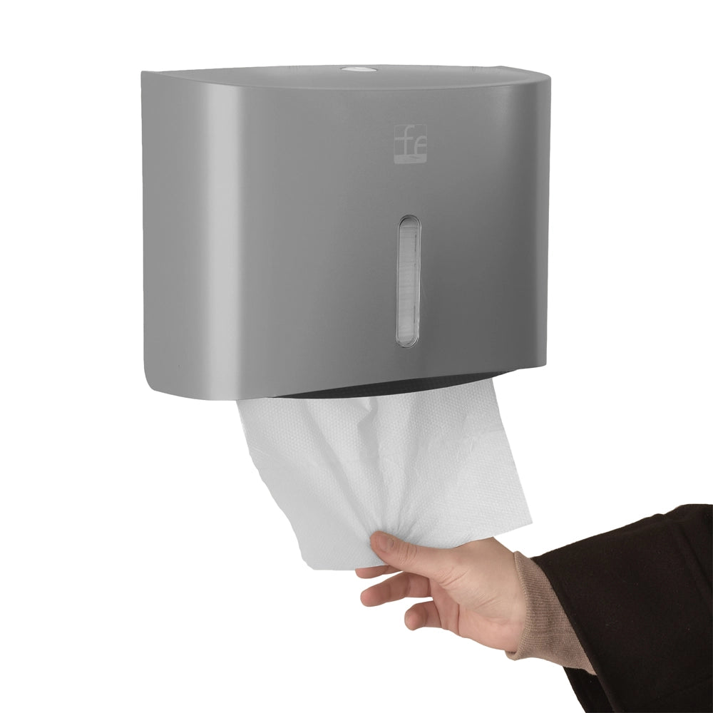 Distributore di salviette max 200 pz per carta piegata in ABS grigio