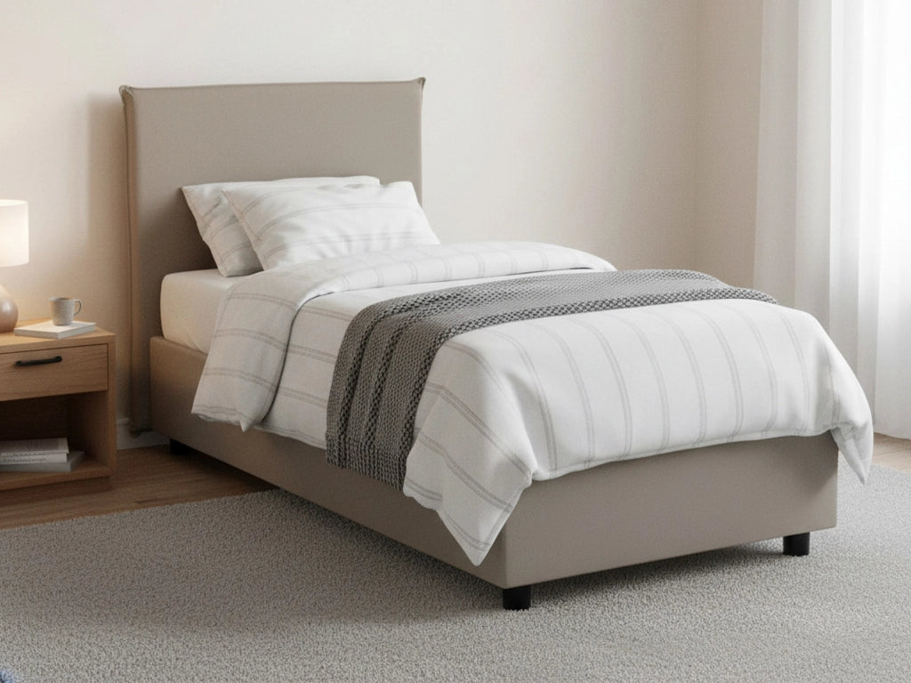 Artemisiai, Letto Singolo Contenitore Made in Italy, Grigio Tortora