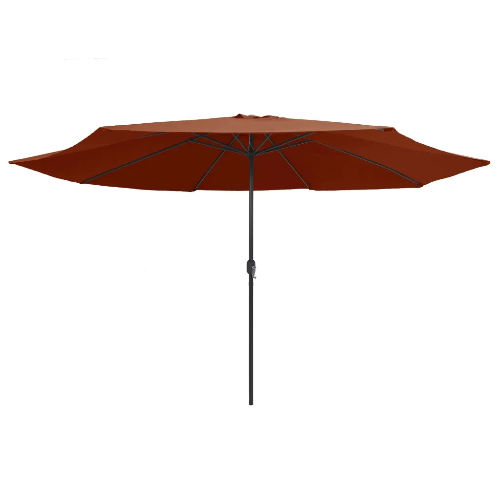 Ombrellone da Giardino-Ombrello da Balcone con Palo in Metallo 390 cm Terracotta