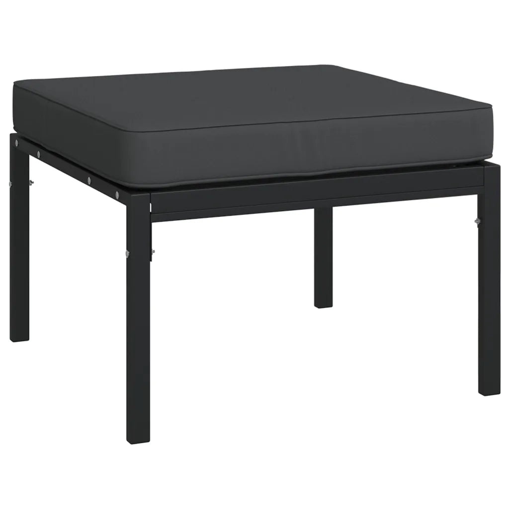 Set Salotto da Giardino 5pz con Cuscini Grigi in Acciaio 3187954