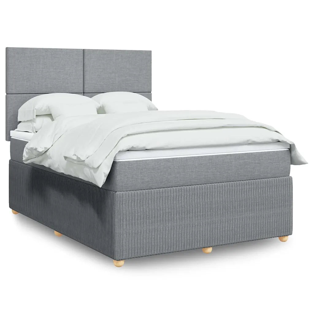 Giroletto a Molle con Materasso Grigio Chiaro 160x200cm Tessuto
