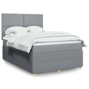 Giroletto a Molle con Materasso Grigio Chiaro 160x200cm Tessuto