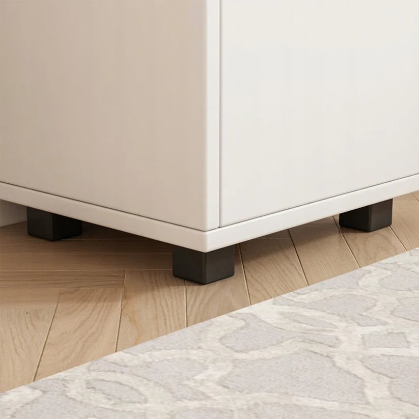 Mobile a colonna bianco per il bagno, moderno e compatto, alto 90 cm.