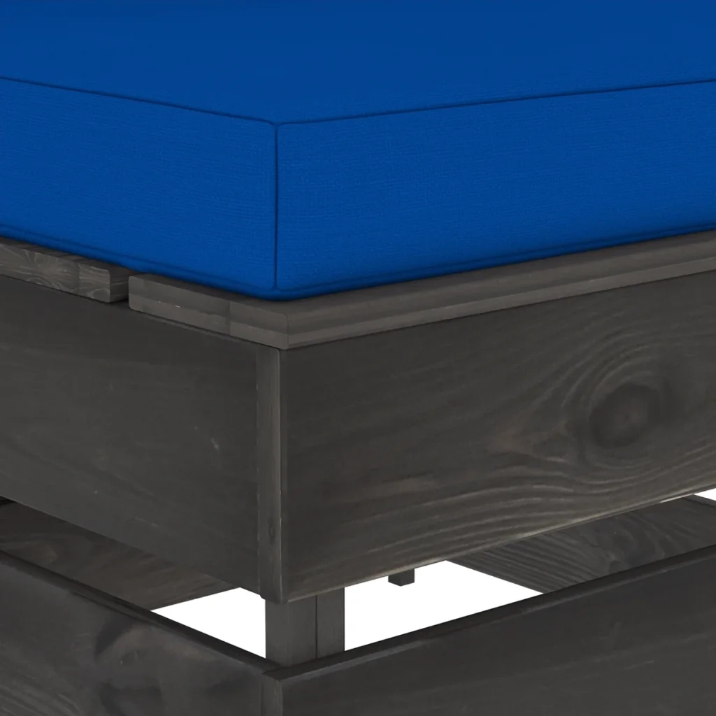 Divano Centrale Modulare con Cuscini in Legno Impregnato Grigio cod mxl 64748