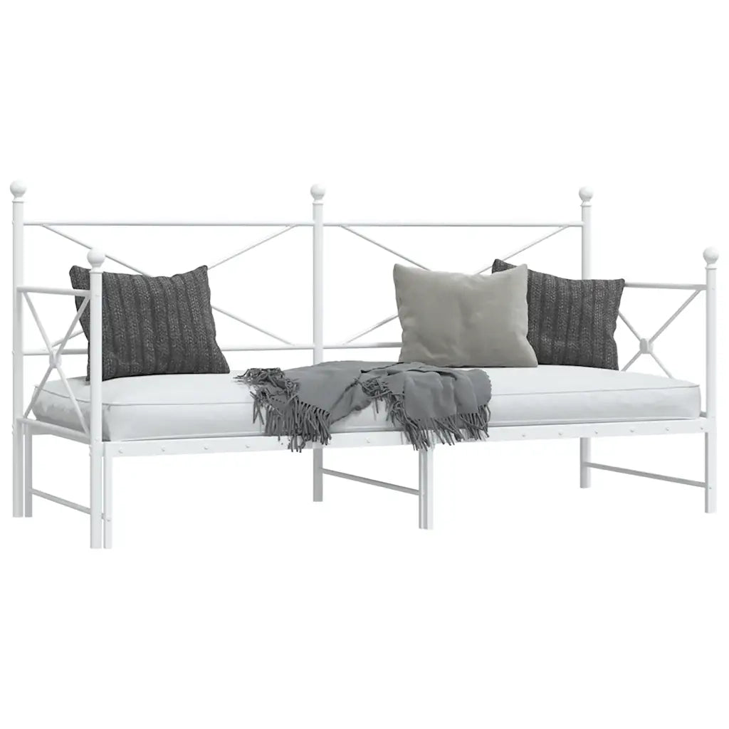 Divano letto | Sof¨¤ letto | Letto singolo Estraibile senza Materasso Bianco 90x190cm Acciaio