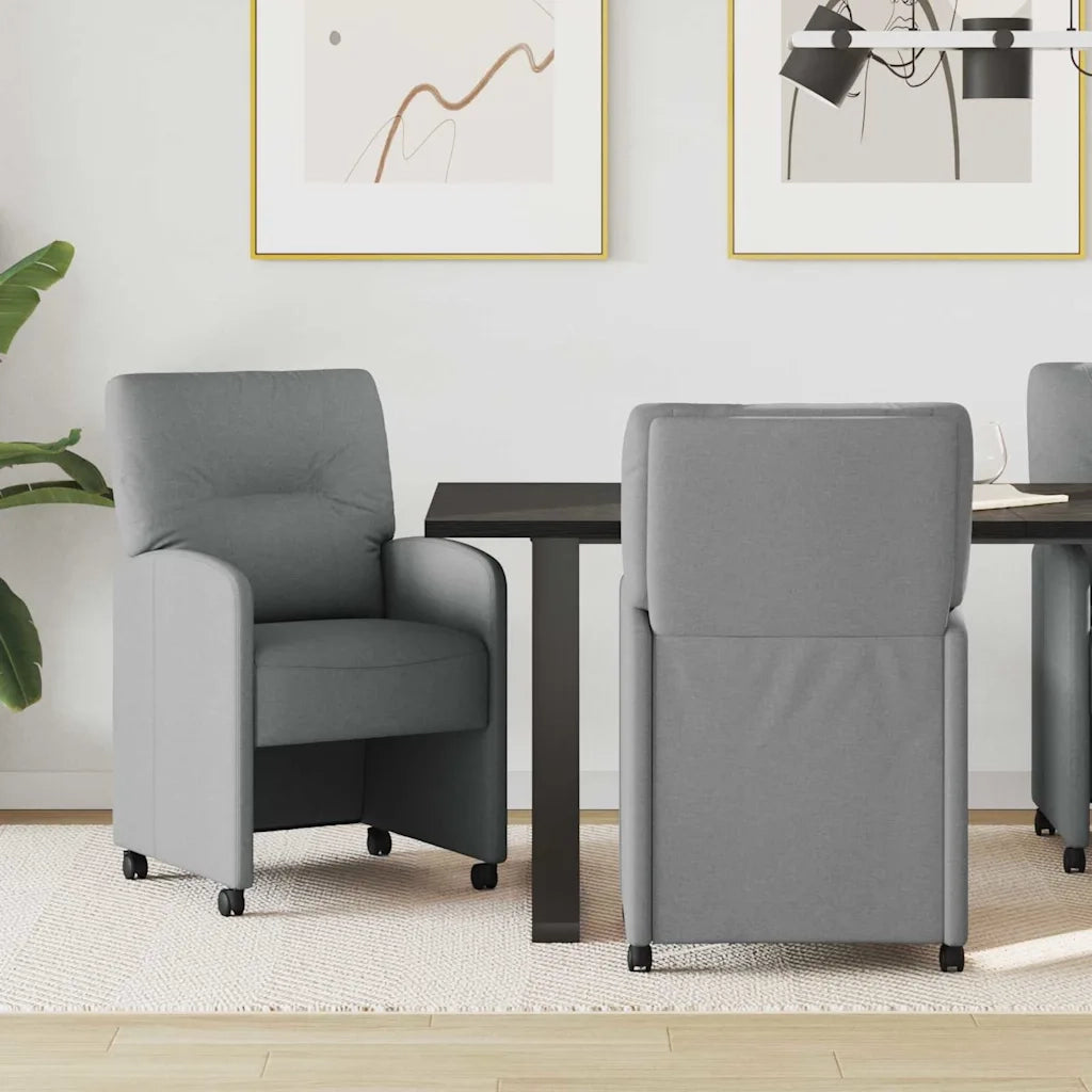 Sedie da Pranzo con Ruote 2 pcs Grigio chiaro 57 x 67 x 95 cm