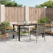 Set da Pranzo da Giardino 5 pz con Cuscini in Polyrattan Grigio 3213620