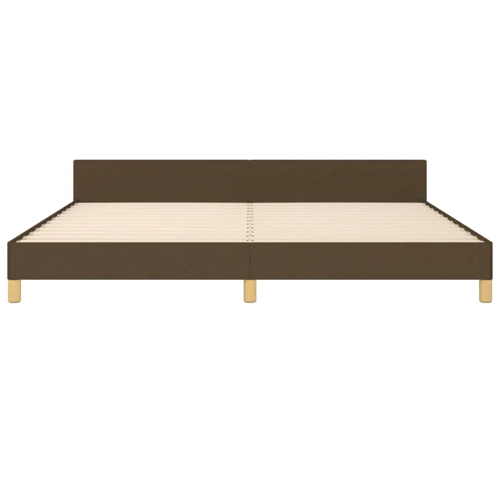 Giroletto senza Materasso Marrone Scuro 200x200 cm in Tessuto