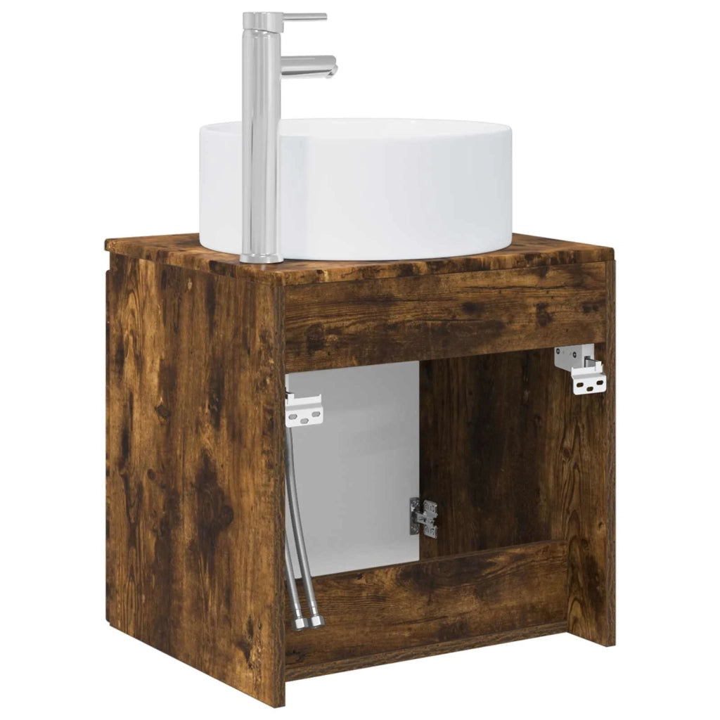 Mobile lavabo da parete Rovere Fumo 49,5 x 44,5 x 65,5 cm 890467