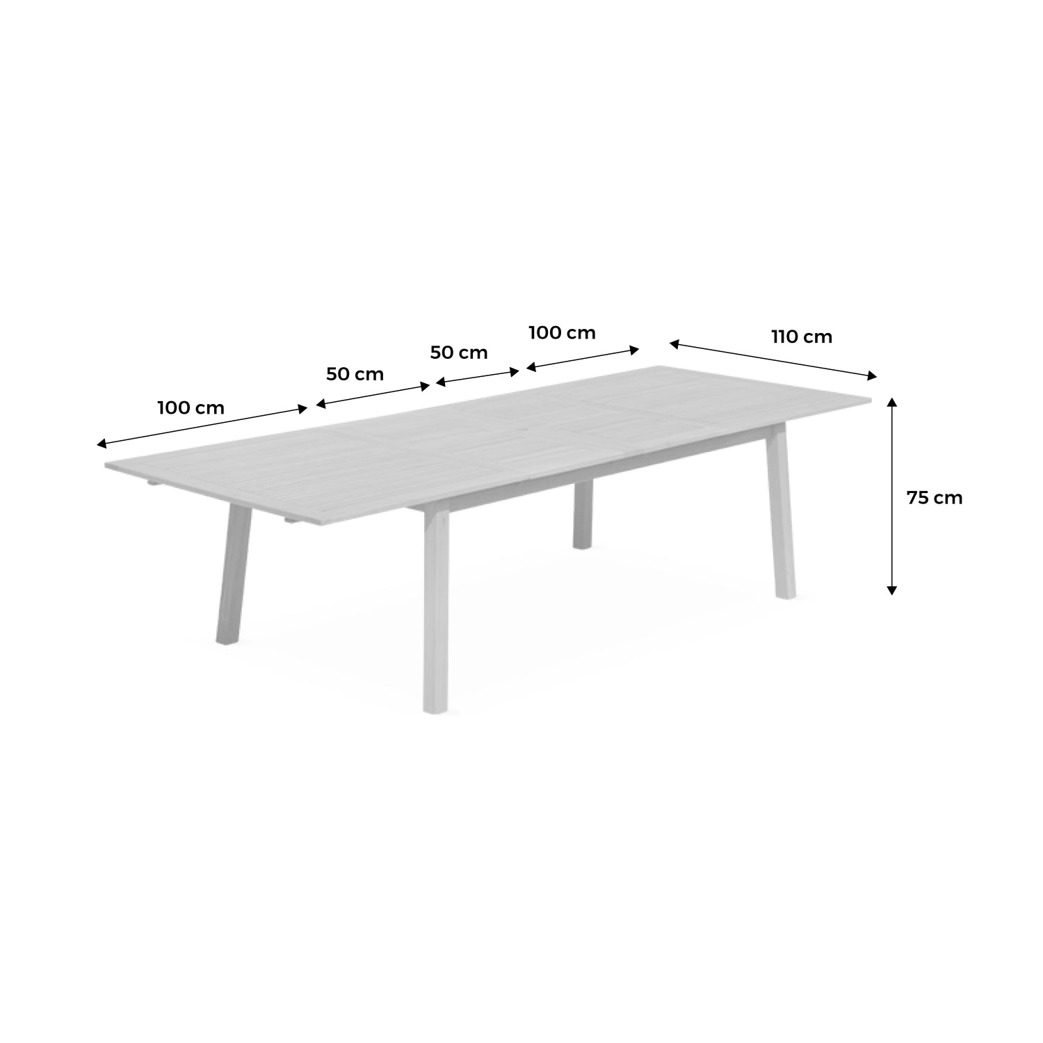 Tavolo da giardino rettangolare allungabile in legno,12 posti, marrone