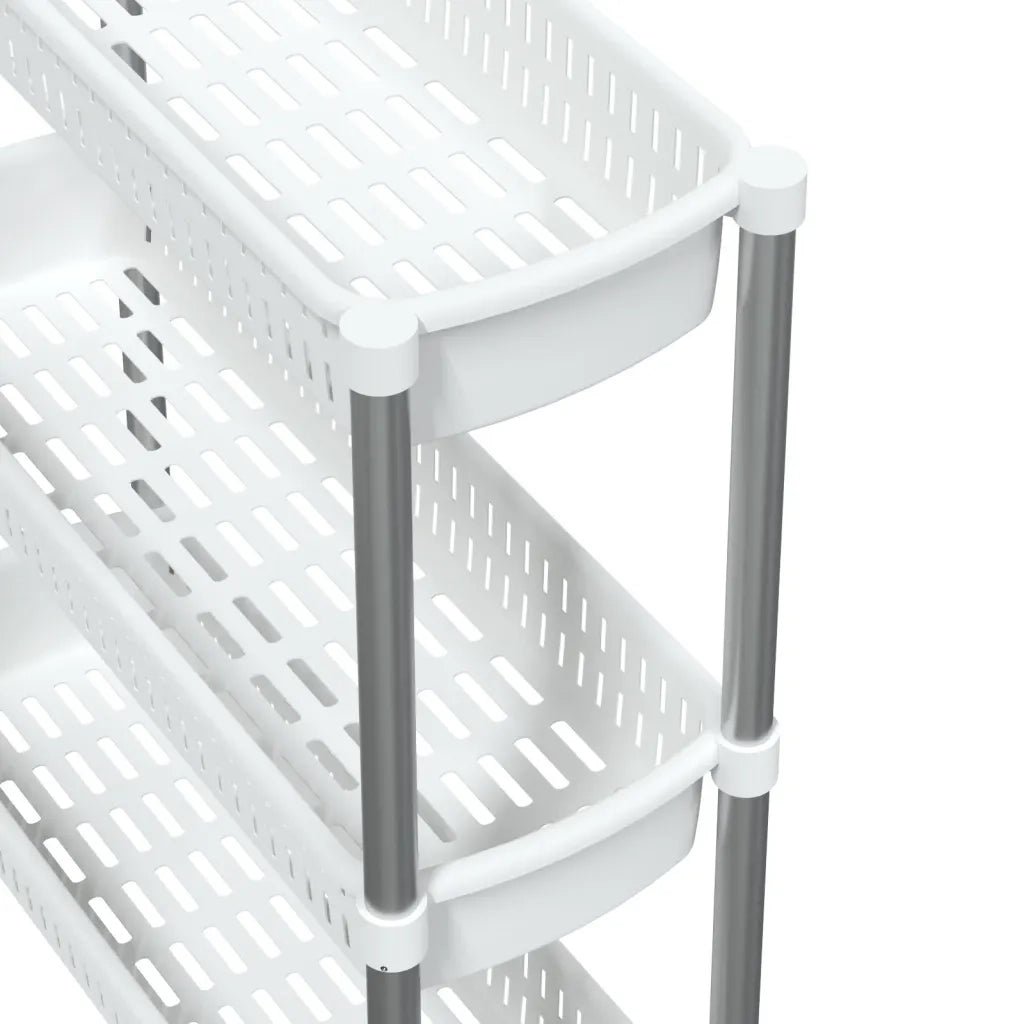 Carrello Portaoggetti a 3 Livelli Argento e Bianco in Alluminio CFW4572498