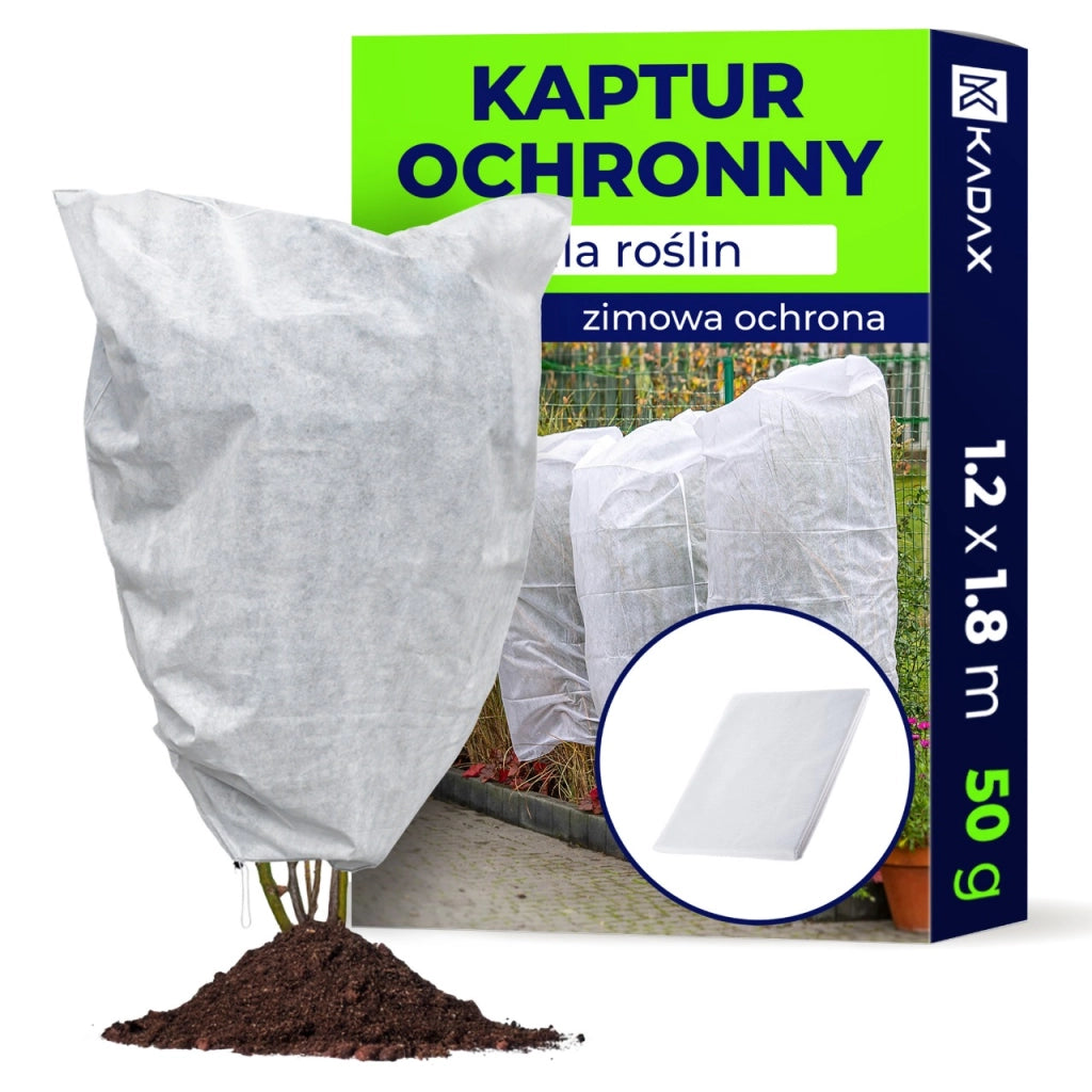 KADAX Cappuccio protettivo invernale per piante 1,2x1,8 m, sacco agrotessile con cordino 50 g/m