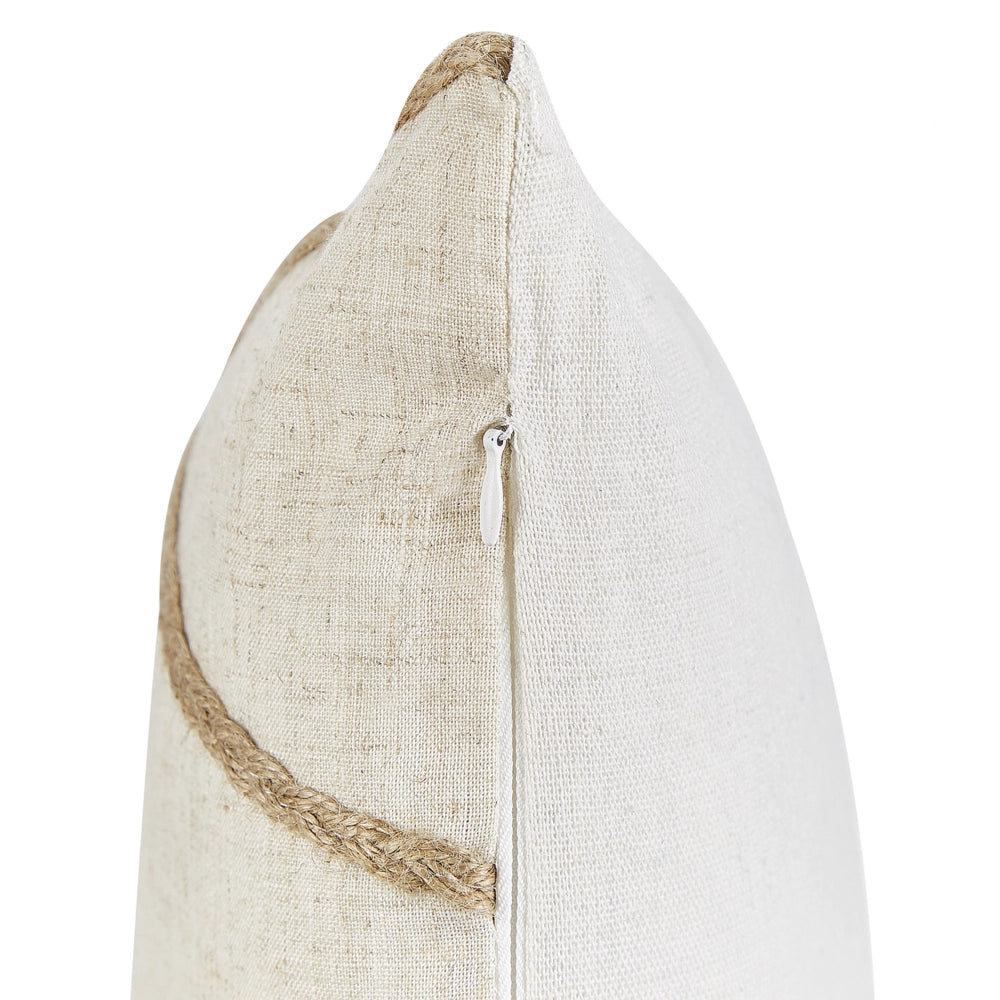 Set di 2 cuscini motivo geometrico in iuta 45 x 45 cm beige moderno