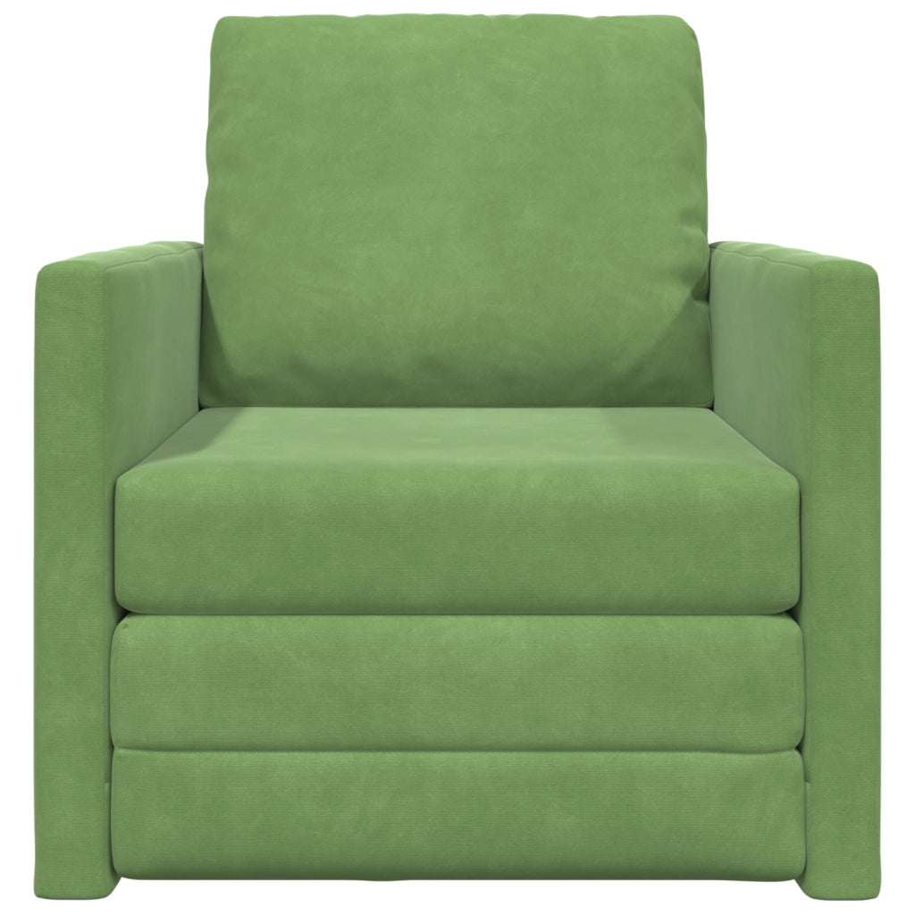 Divano Letto 2-in-1 Verde Chiaro 74x77x81 cm Velluto