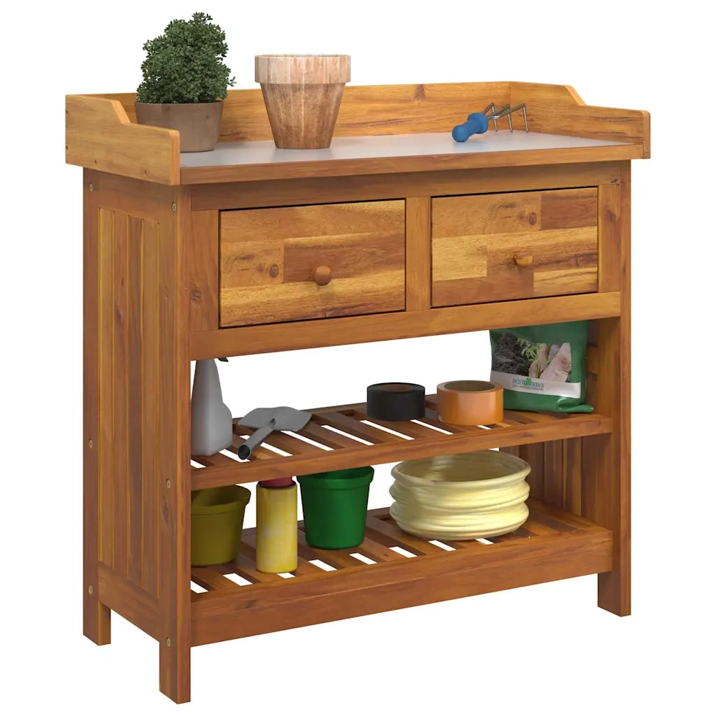 Mobiletto da Giardino con cassetto Naturale 78 x 36,5 x 78cm 42001366