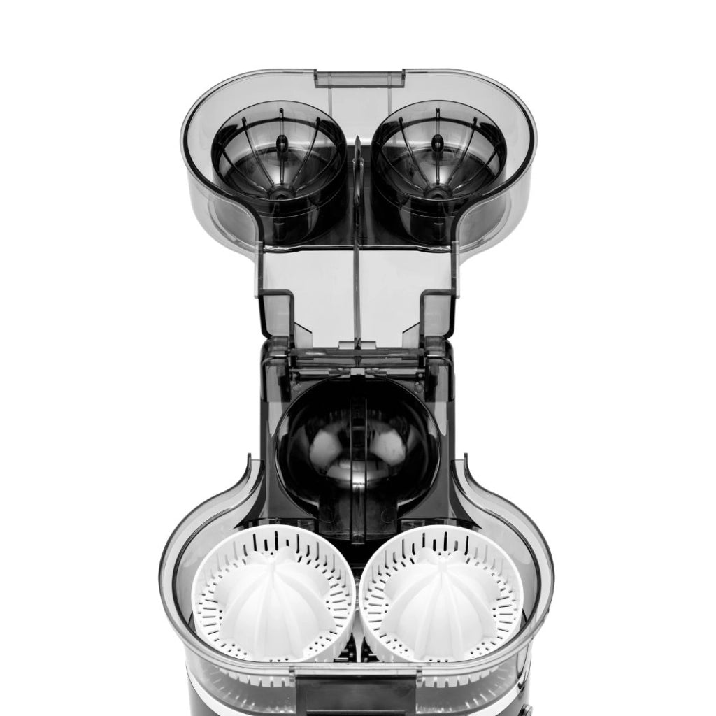 Spremiagrumi elettrico doppio 100W con 2 coni e funzione automatica auto lift, filtro senza polpa e taglia arance - Sogo