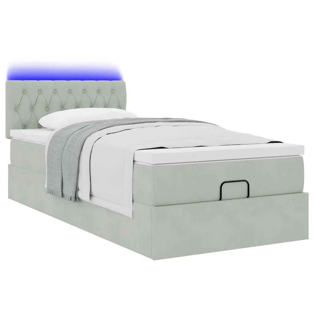 vidaXL Struttura Letto Pouf con Materasso 100x200 cm Velluto