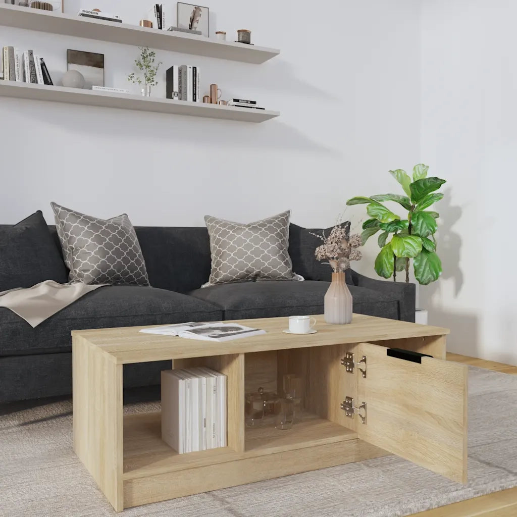 Tavolino da Salotto-Tavolino da soggiorno-Tavolo Rovere Sonoma 102x50x36cm Legno Multistrato 626575