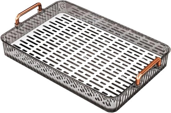 Piatto di servizio con maniglie antislip per un servizio sicuro di cibi e bevande - Alta trazione - Plastica resistente - Tavolo salotto cucina - Sicurezza - Facile da pulire