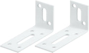 Verstilabili angoli di rinforzo 2 pezzi 80x40x30mm Acciaio inossidabile L-angolo 90 gradi Foro Riparazione mobili Bianco