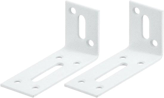 Verstilabili angoli di rinforzo 2 pezzi 80x40x30mm Acciaio inossidabile L-angolo 90 gradi Foro Riparazione mobili Bianco
