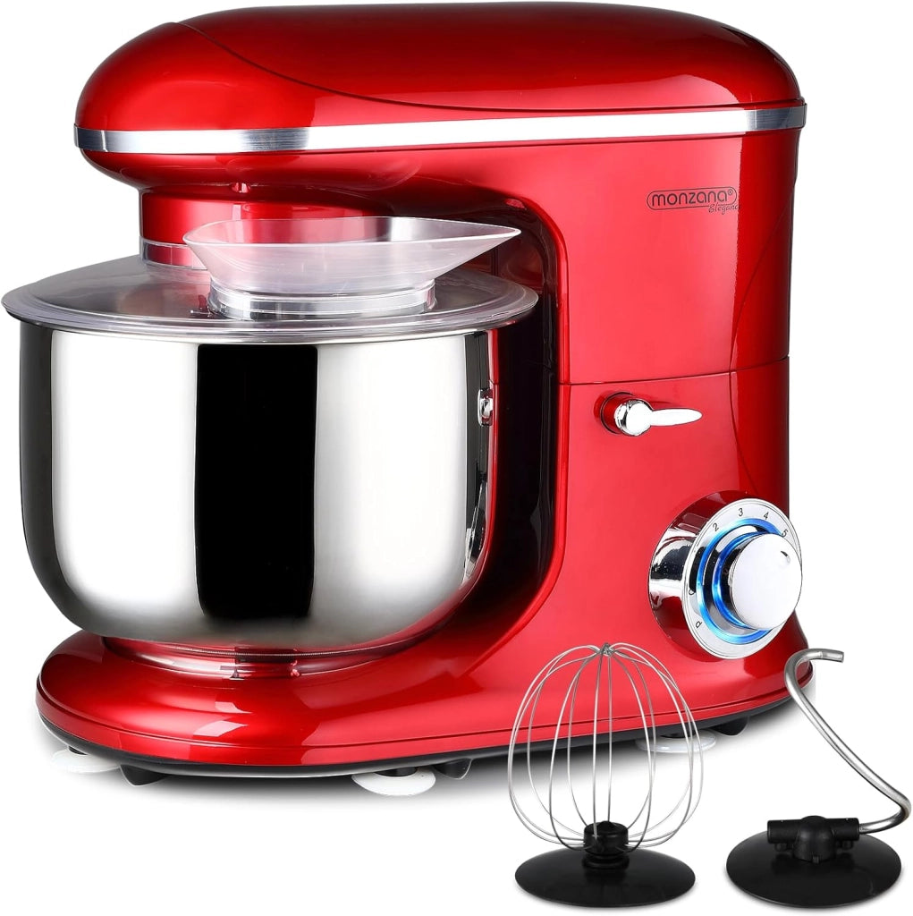® Planetaria Impastatrice Elettrica 1000 W Acciaio Inox 4,5L 7 Velocità Accessori Paraspruzzi Ciotola Frusta Gancio Elettrodomestici Cucina