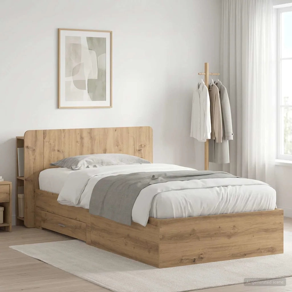 Telaio del letto con storage Rovere Artigianale 100 x 200 cm 3433717