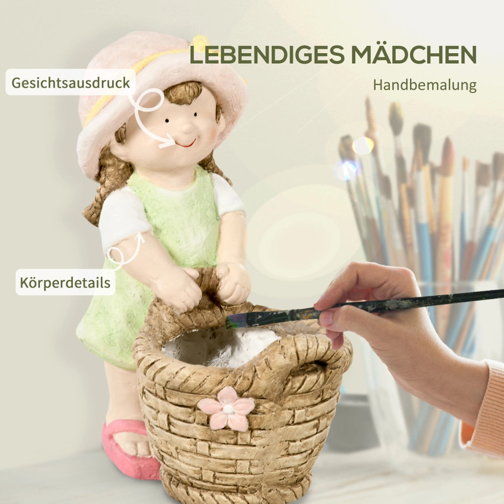 Figura da giardino M?dchen mit Blumenkorb ¨C zephmum ¨C 20x30x40 cm