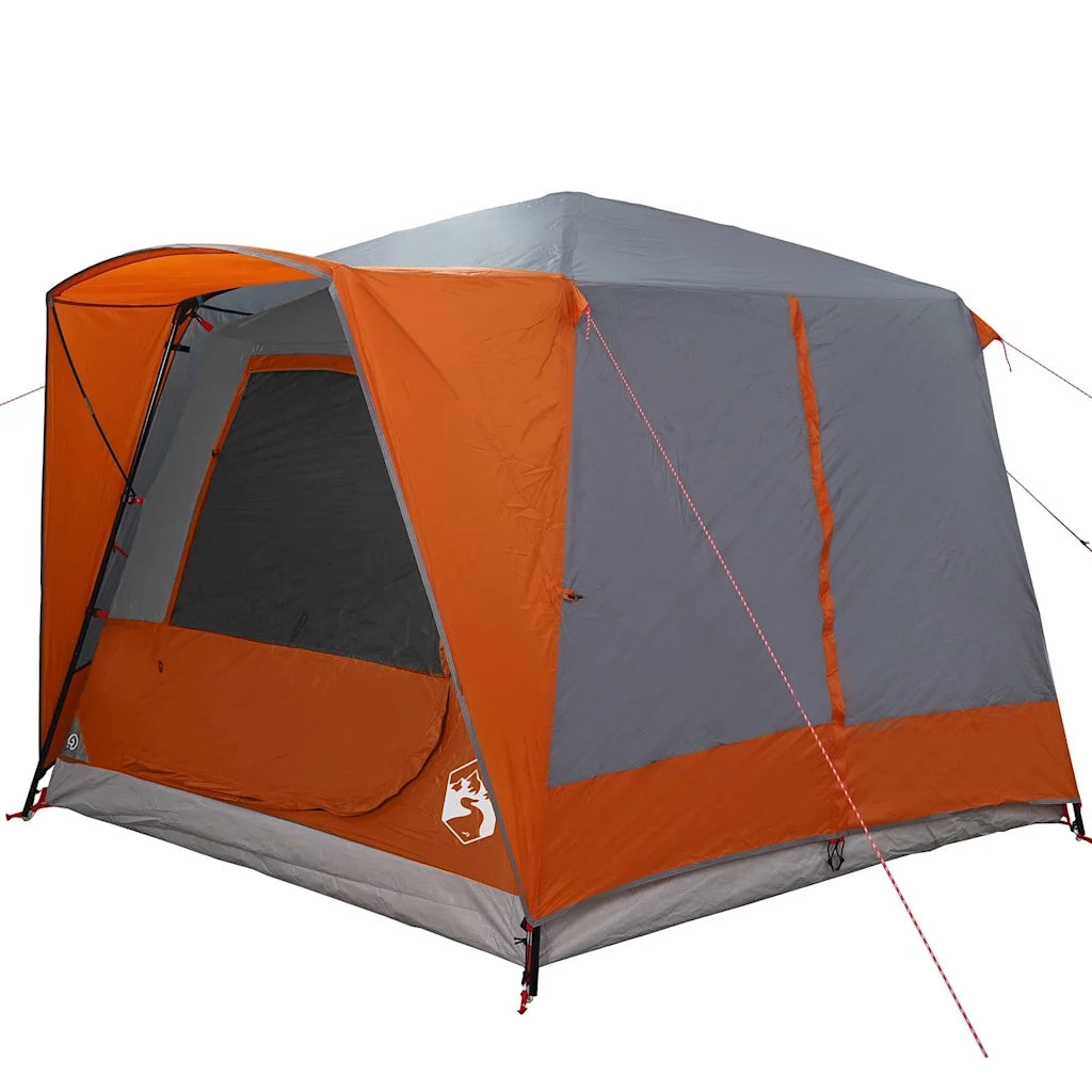 Tenda da Capanna per 5 Persone-Tenda per Famiglie con tetto Grigio e arancione