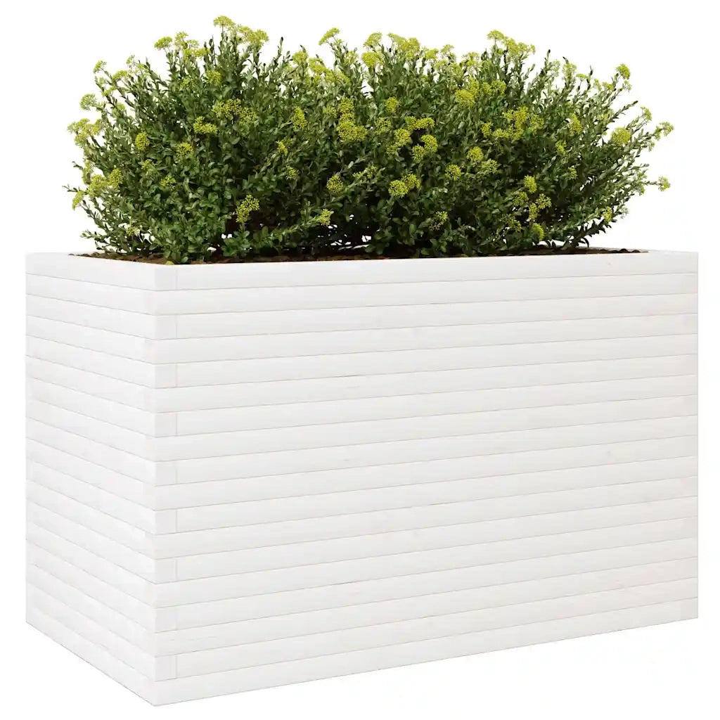 Fioriera da Giardino Bianca 110x60x68,5 cm Legno Massello Pino