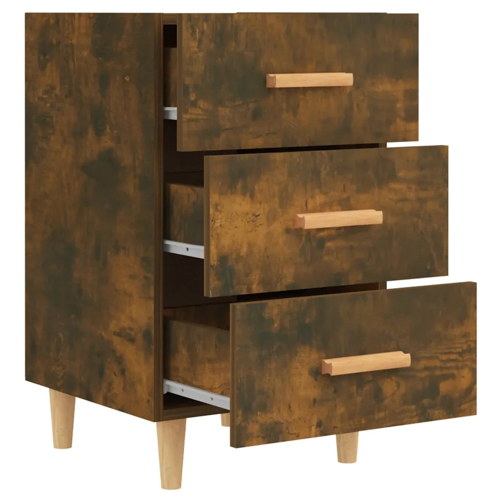 Comodino-Tavolino da notte Rovere Fumo 40x40x66 cm in Legno Multistrato 535272