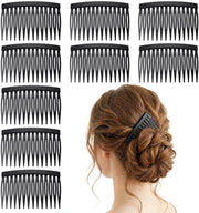 Decorative French Side Bangs Hair Comb - 10 Pieces - Plastic Twist Comb - For Women/Girls - 7 x 4,5 cm - Hair Clip