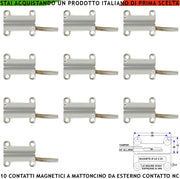 Contatto Magnetico da Esterno 10 Pezzi Per Antifurto Finestre Infissi Contatto Reed NC Ampolla Sottovuoto Sensibilità Magnetica 13 mm Tensione Max 30V Carico Resistivo 1 A IP65 4 Fili 2 NC e 2 Tamper