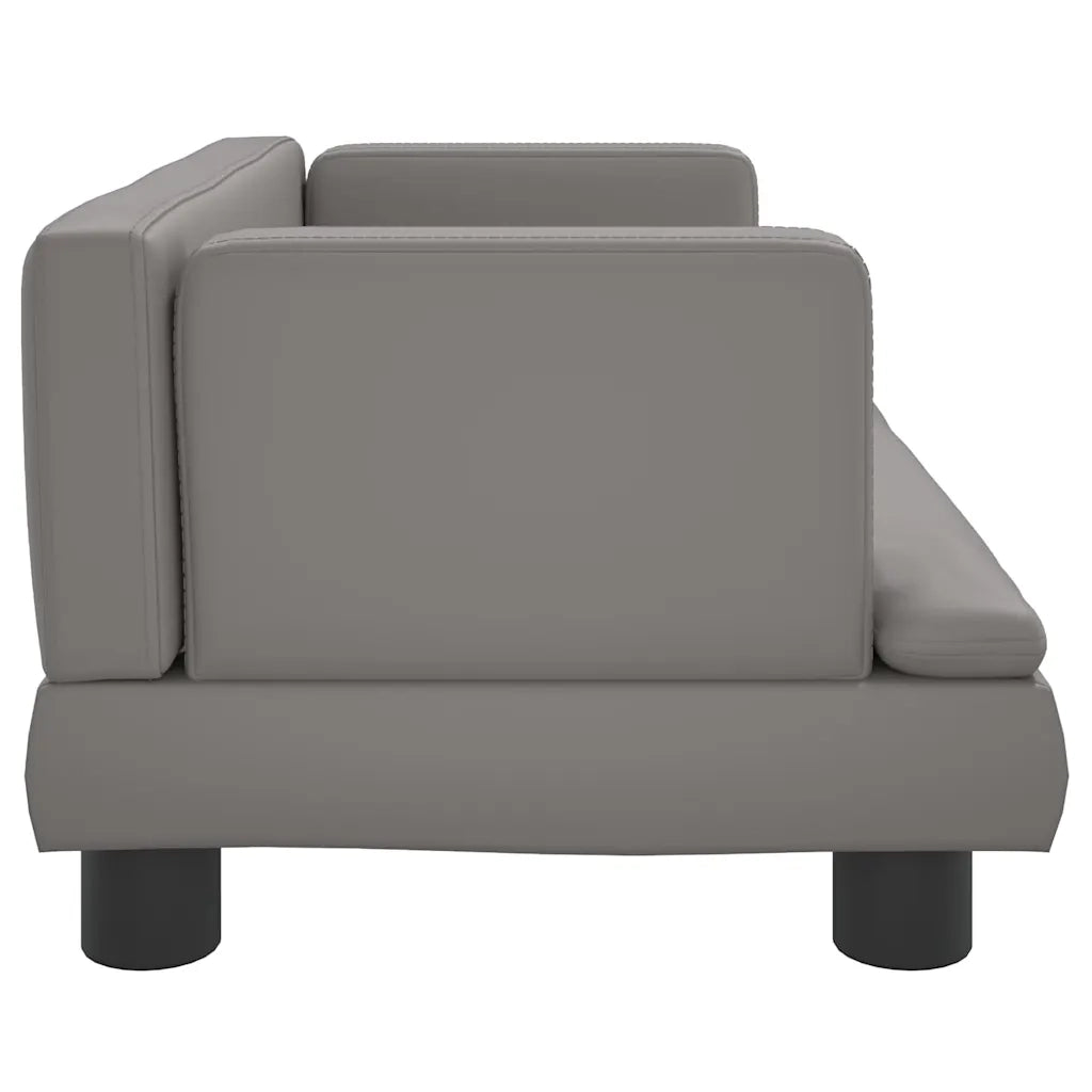 Divano per Bambini Grigio 60x40x30 cm in Similpelle