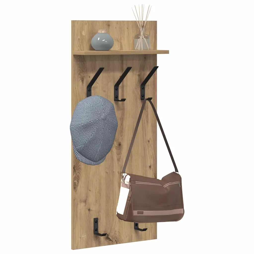 Appendiabiti a muro A parete Rovere artigianale 40 x 10 x 90 cm 874458