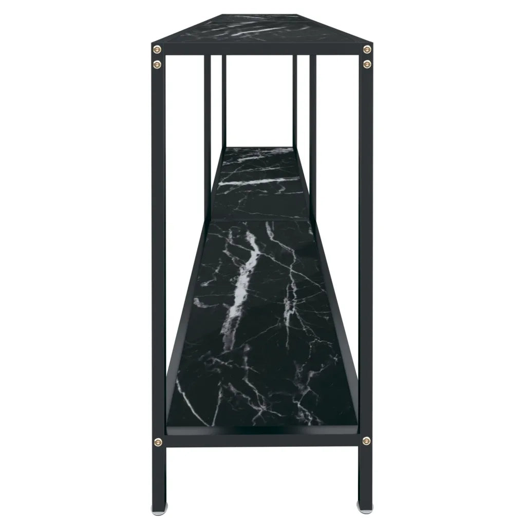 Tavolo Consolle Nero 180x35x75,5 cm in Vetro Temperato 331705