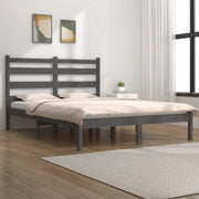 Giroletto-Struttura Letto Grigio in Legno Massello di Pino 200x200 cm 535426