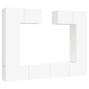 Set di mobili da 6 pezzi tra cui armadio credenza mobile TV televisore per soggiorno camera da letto salotto legno ingegnerizzato bianco 02_0025014