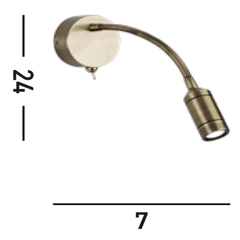 Applique Contemporanea Flexy Acciaio Adjustable Led 0,75W 3000K
