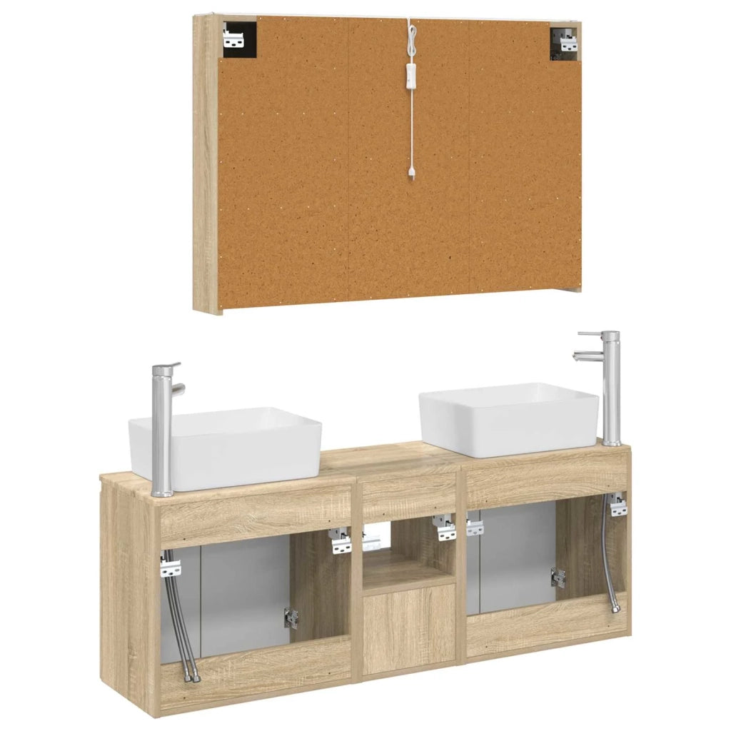Set di Armadi da Bagno 4 pcs Rovere Sonoma Legno ingegnerizzato 3406425